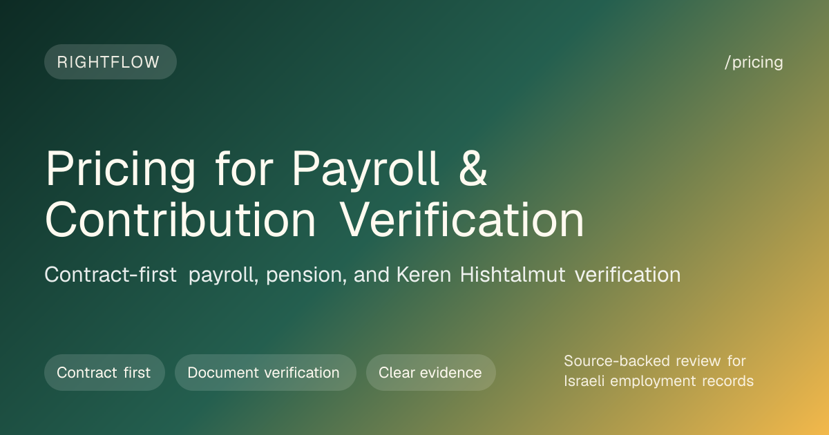 Pricing for Payroll & Contribution Verification | RightFlow